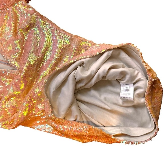 VENUS Iridescent Sequin Peach/Pink Cocktail Dress- Size Medium - Picture 8 of 12